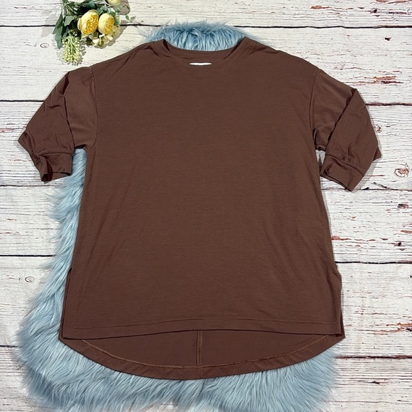 Athleta Womens Inspire Tunic Top Brown Workout Loungewear Athletic Travel - Picture 2 of 9